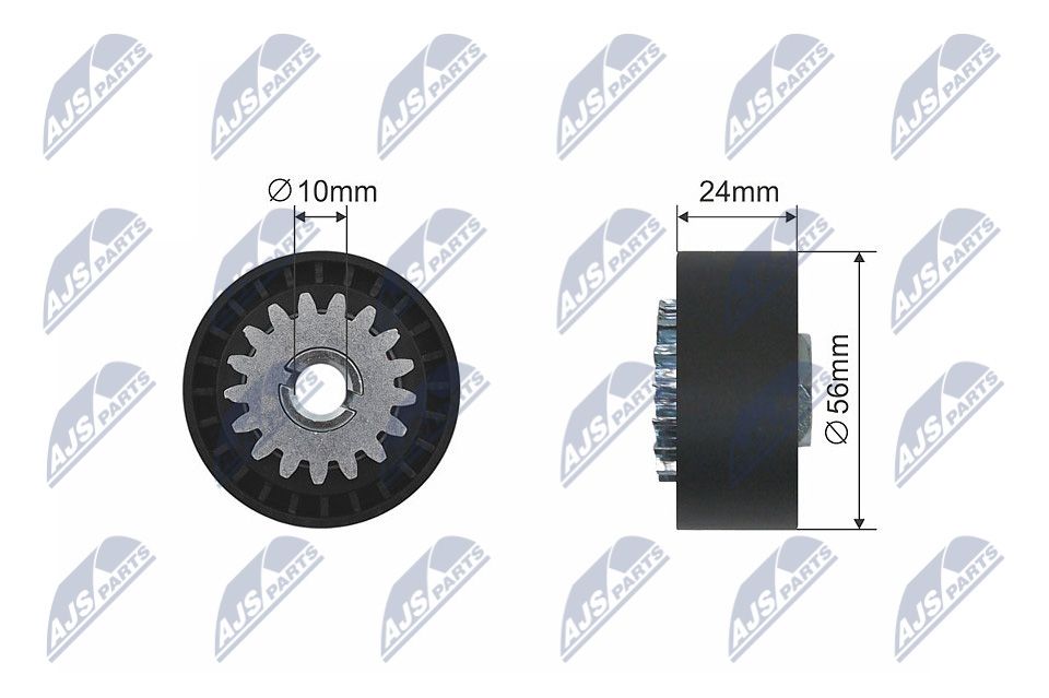 NTY RNK-RE-010 Tensioner pulley, v-ribbed belt