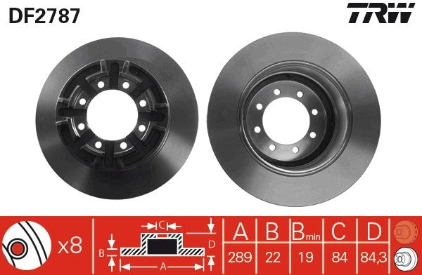 TRW DF2787 Brake disc