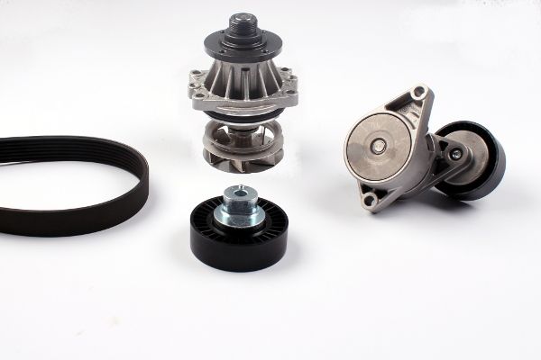 HEPU PK04722 Water pump + v-ribbed belt kit