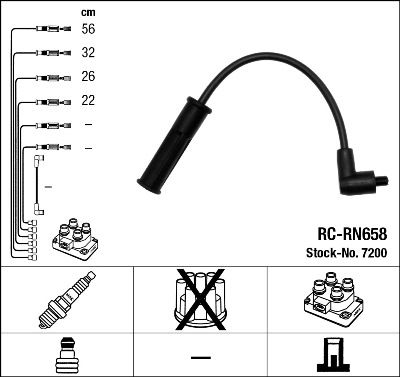 NGK 7200 Ignition cable kit