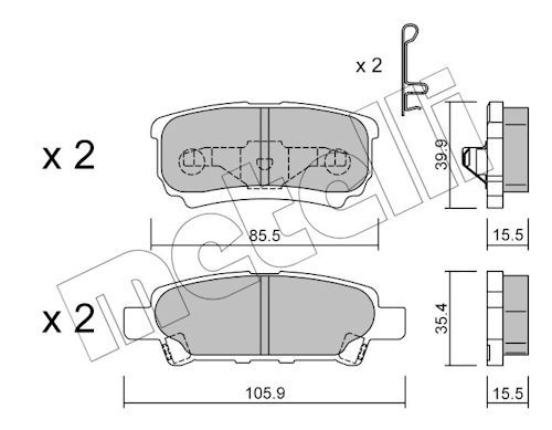 METELLI 22-0737-0 Brake pad set, disc brake