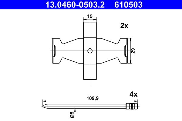 ATE 13.0460-0503.2 Accessory kit, disc brake pad