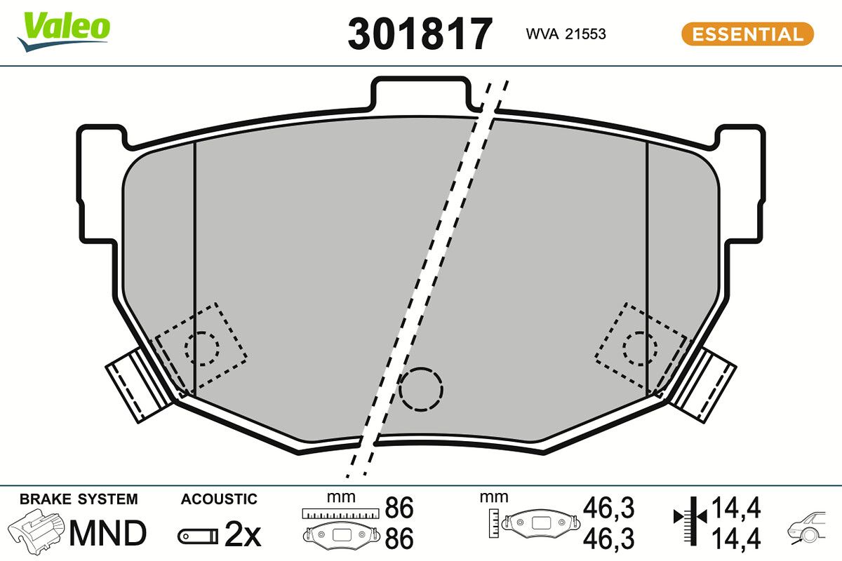 VALEO 301817 Brake pad set, disc brake