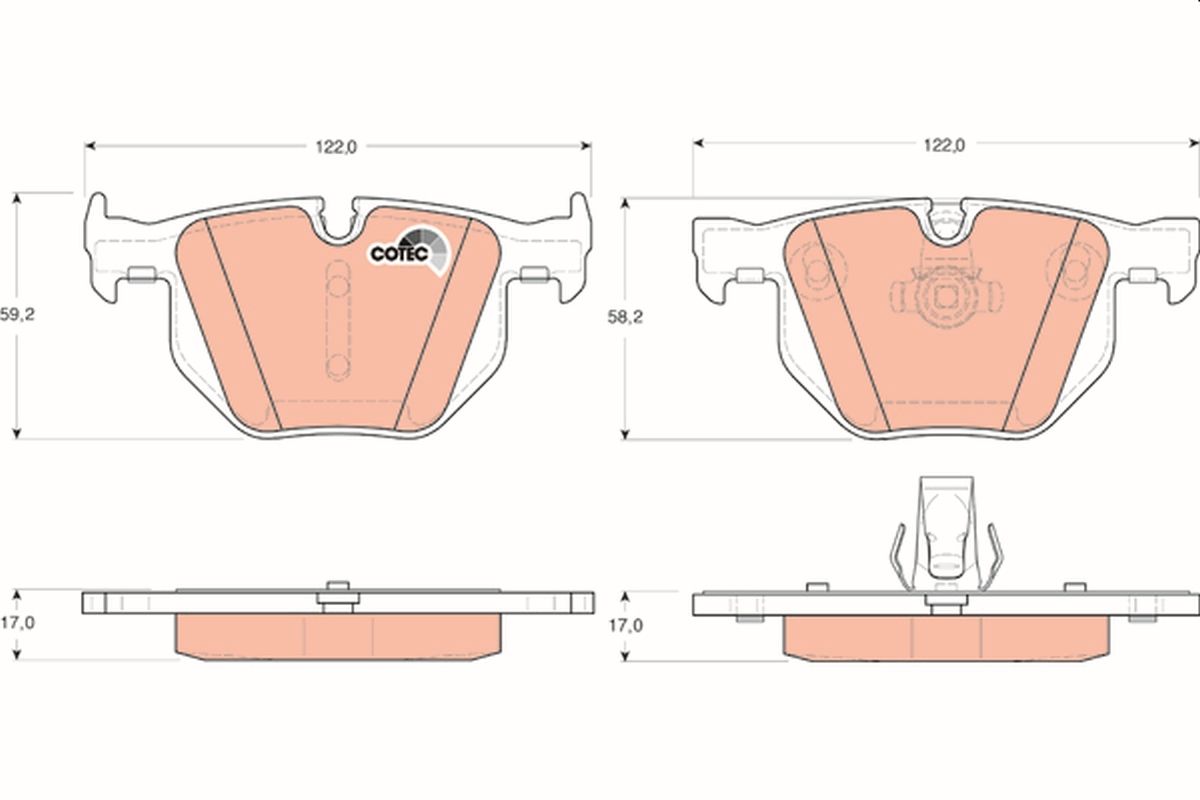 TRW GDB1727 Brake pad set, disc brake