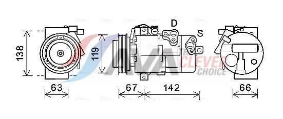 AVA CLEVER CHOICE KAK216 Compressor, air conditioning