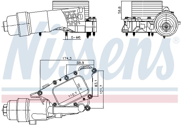 NISSENS 91385 Oil cooler, engine oil