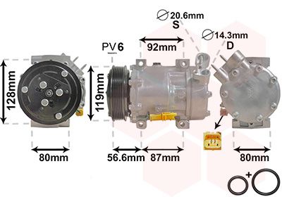VAN WEZEL 0900K238 Compressor, air conditioning