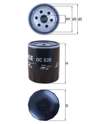 MAHLE OC 535 Oil filter