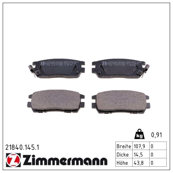 ZIMMERMANN 21840.145.1 Brake pad set, disc brake