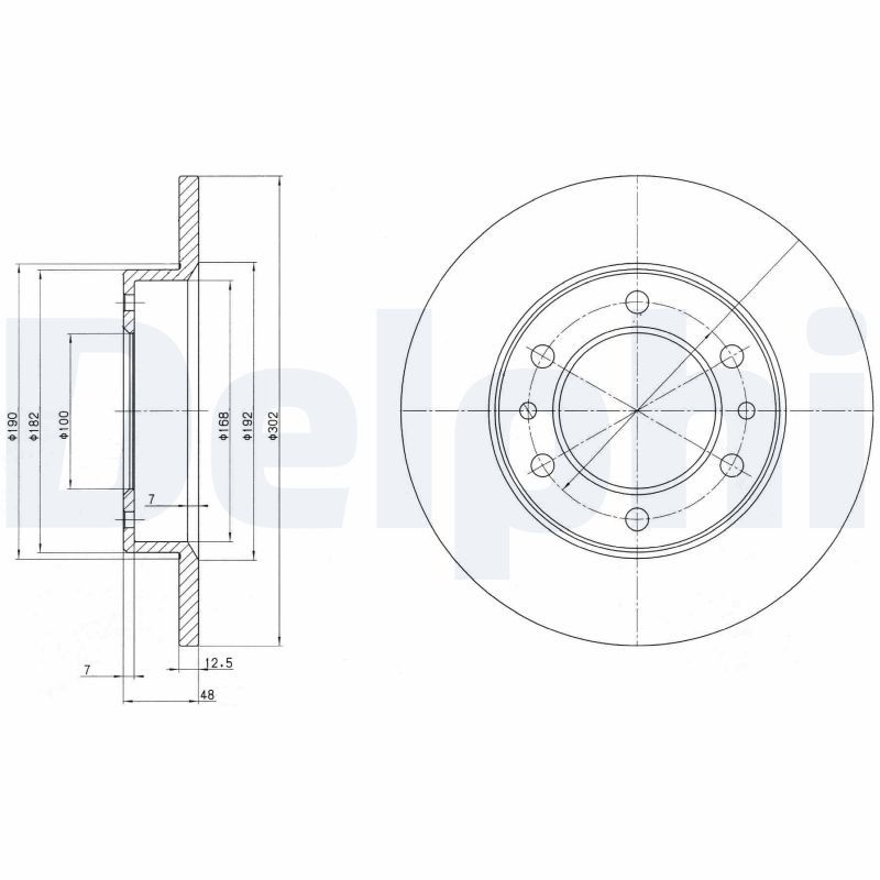 DELPHI BG2325 Brake disc