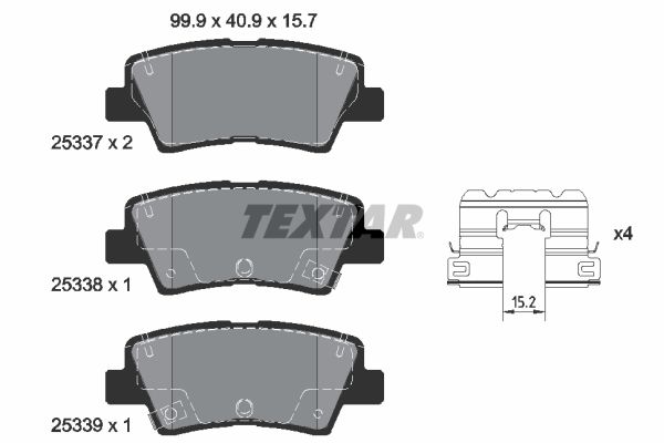 TEXTAR 2533709 Brake pad set, disc brake