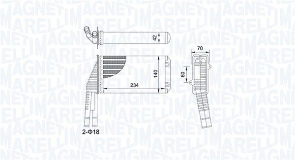 MAGNETI MARELLI 350218467000 Heat exchanger, interior heating