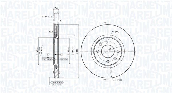 MAGNETI MARELLI 360406206600 Brake disc