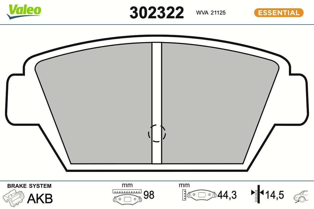VALEO 302322 Brake pad set, disc brake