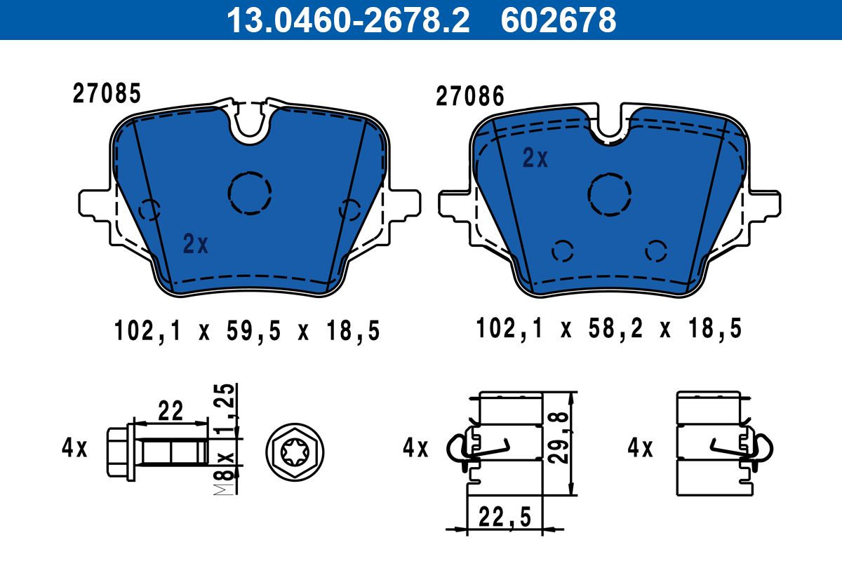 ATE 13.0460-2678.2 Brake pad set, disc brake