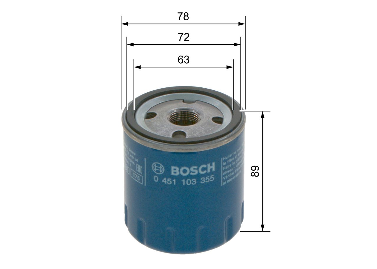 BOSCH 0 451 103 355 Alyvos filtras