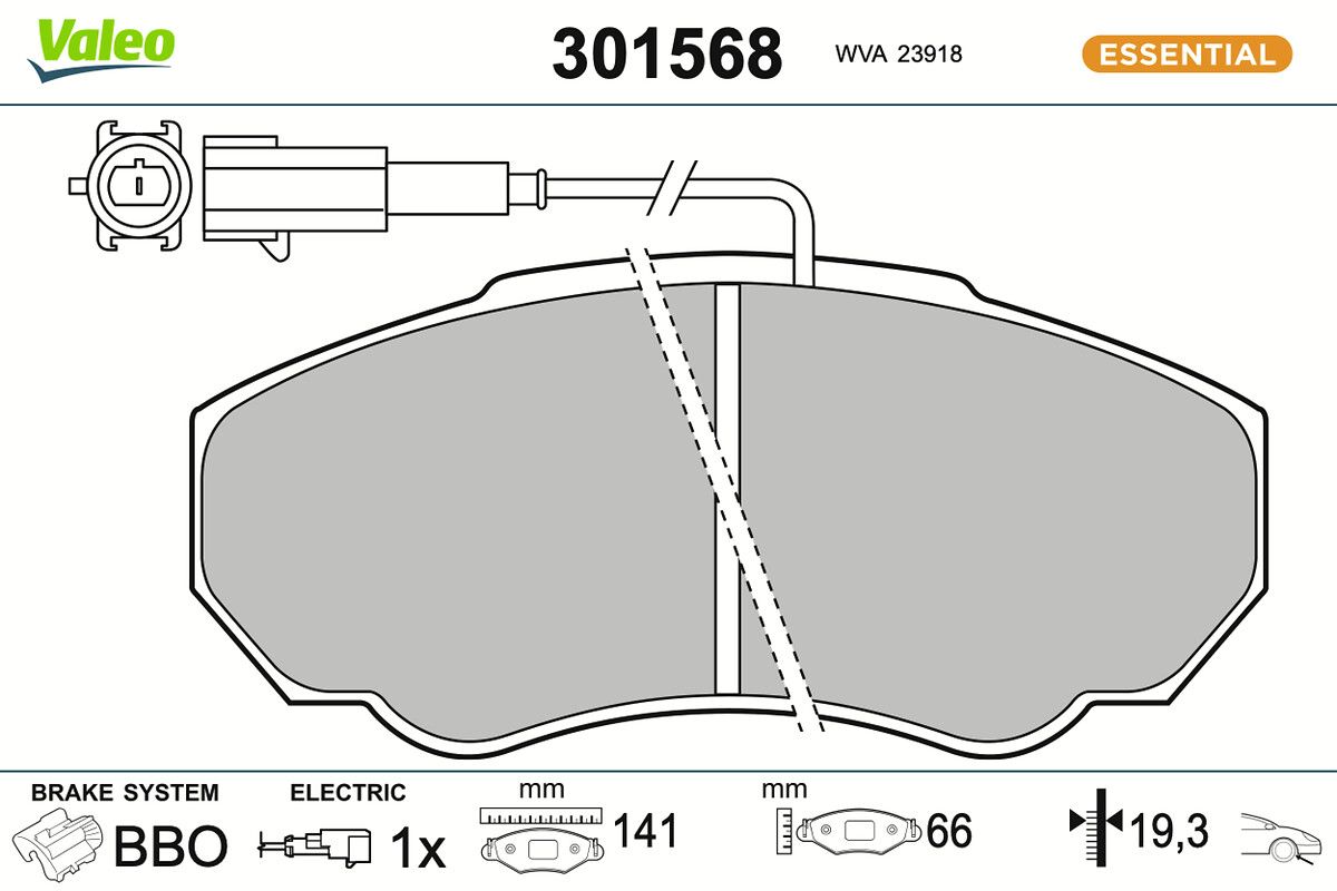 VALEO 301568 Brake pad set, disc brake