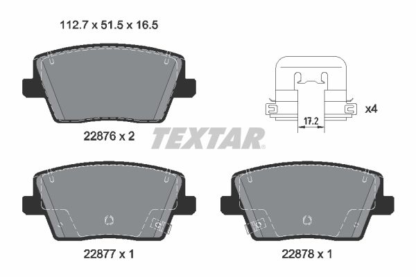 TEXTAR 2287601 Brake pad set, disc brake
