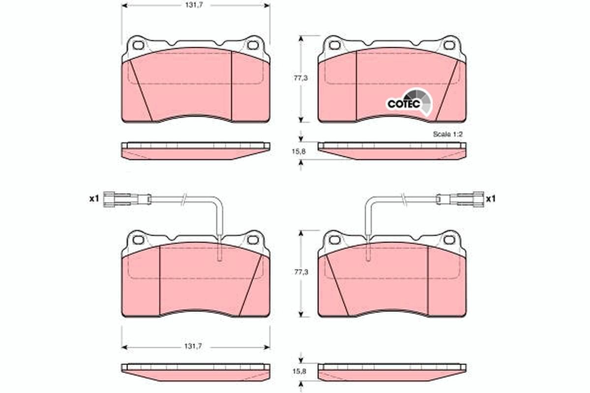 TRW GDB1363 Brake pad set, disc brake