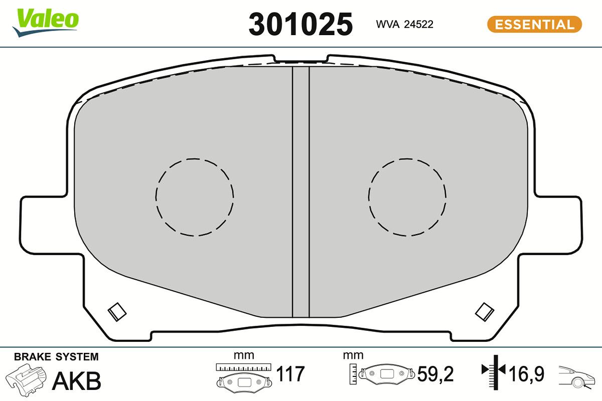 VALEO 301025 Brake pad set, disc brake