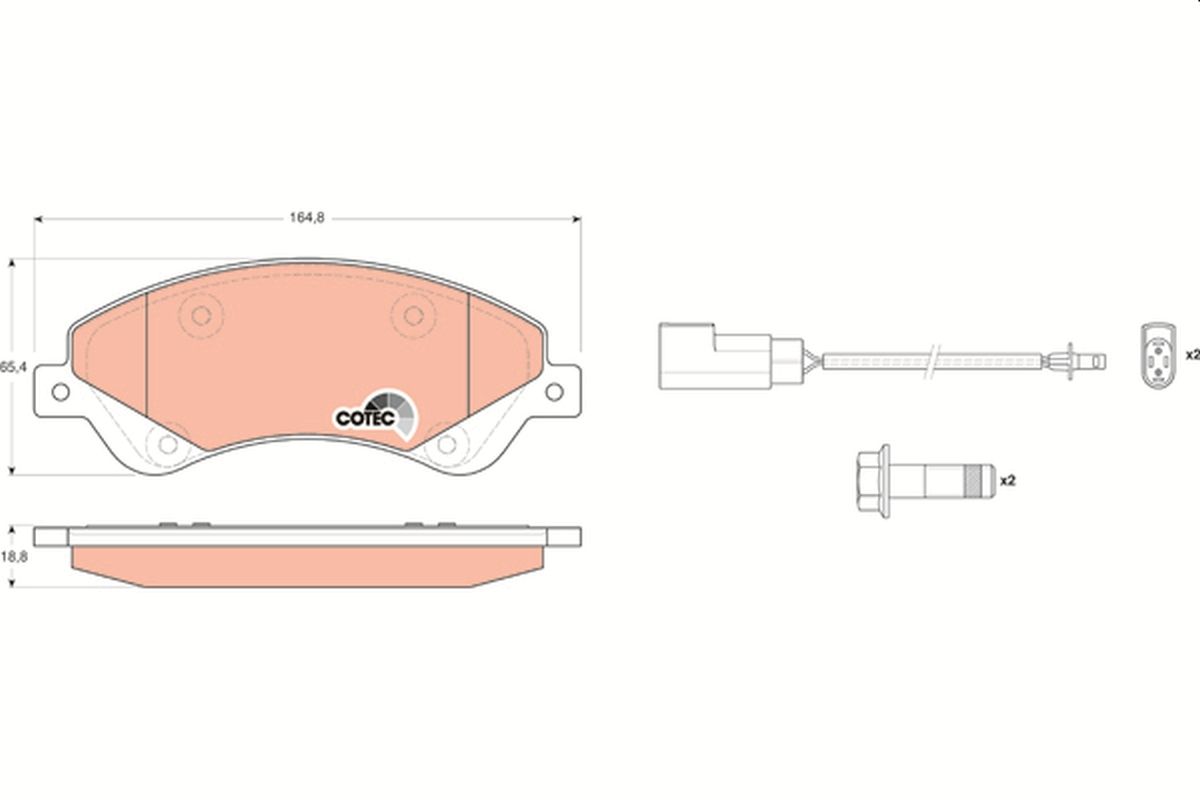 TRW GDB1723 Brake pad set, disc brake