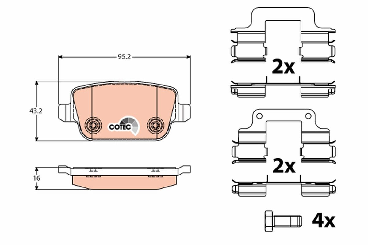TRW GDB1708 Brake pad set, disc brake