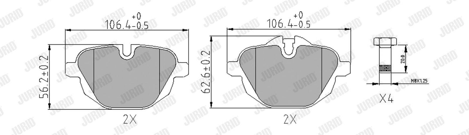 JURID 573352J Brake pad set, disc brake