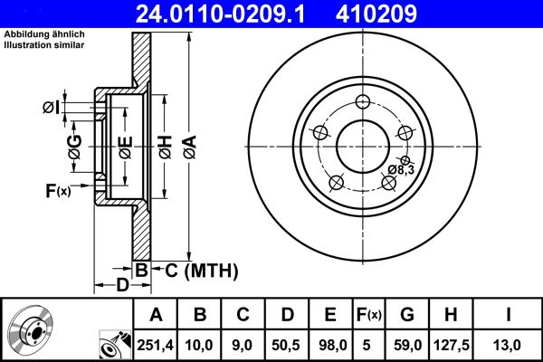 ATE 24.0110-0209.1 Brake disc