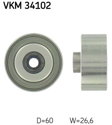 SKF VERTEVO VKM 34102 Deflection/guide pulley, v-ribbed belt