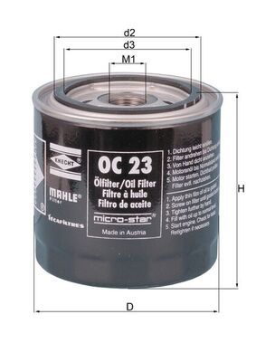 MAHLE OC 23 OF Oil filter
