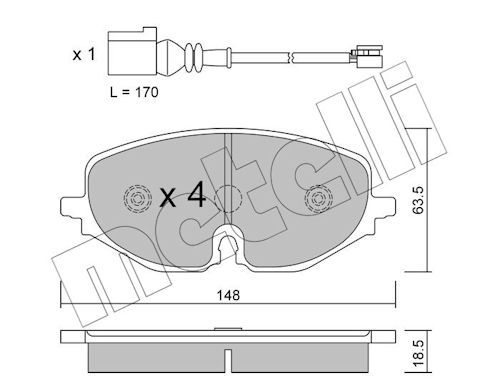 METELLI 22-1280-0 Brake pad set, disc brake