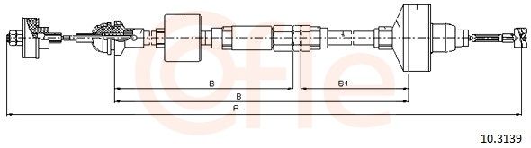 COFLE 10.3139 Cable pull, clutch control