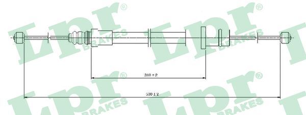 LPR C0994B Cable pull, parking brake