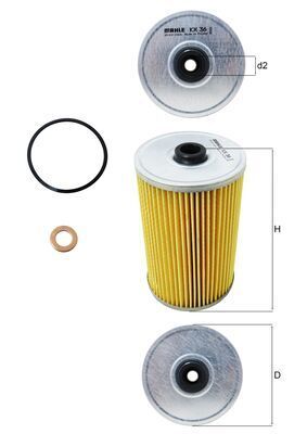 MAHLE KX 36D Fuel filter