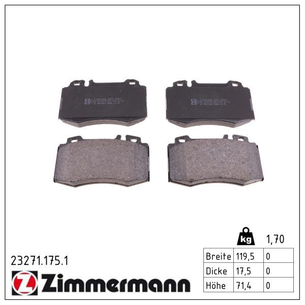 ZIMMERMANN 23271.175.1 Brake pad set, disc brake
