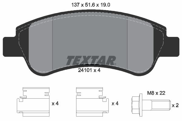 TEXTAR 2410101 Brake pad set, disc brake