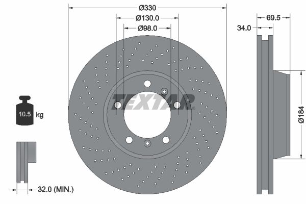 TEXTAR 92149905 Brake disc