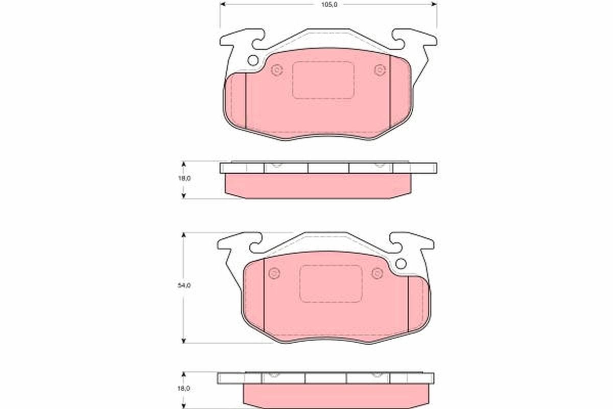 TRW GDB1615 Stabdžių trinkelių rinkinys, diskinis stabdys