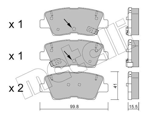 METELLI 22-0886-1 Brake pad set, disc brake