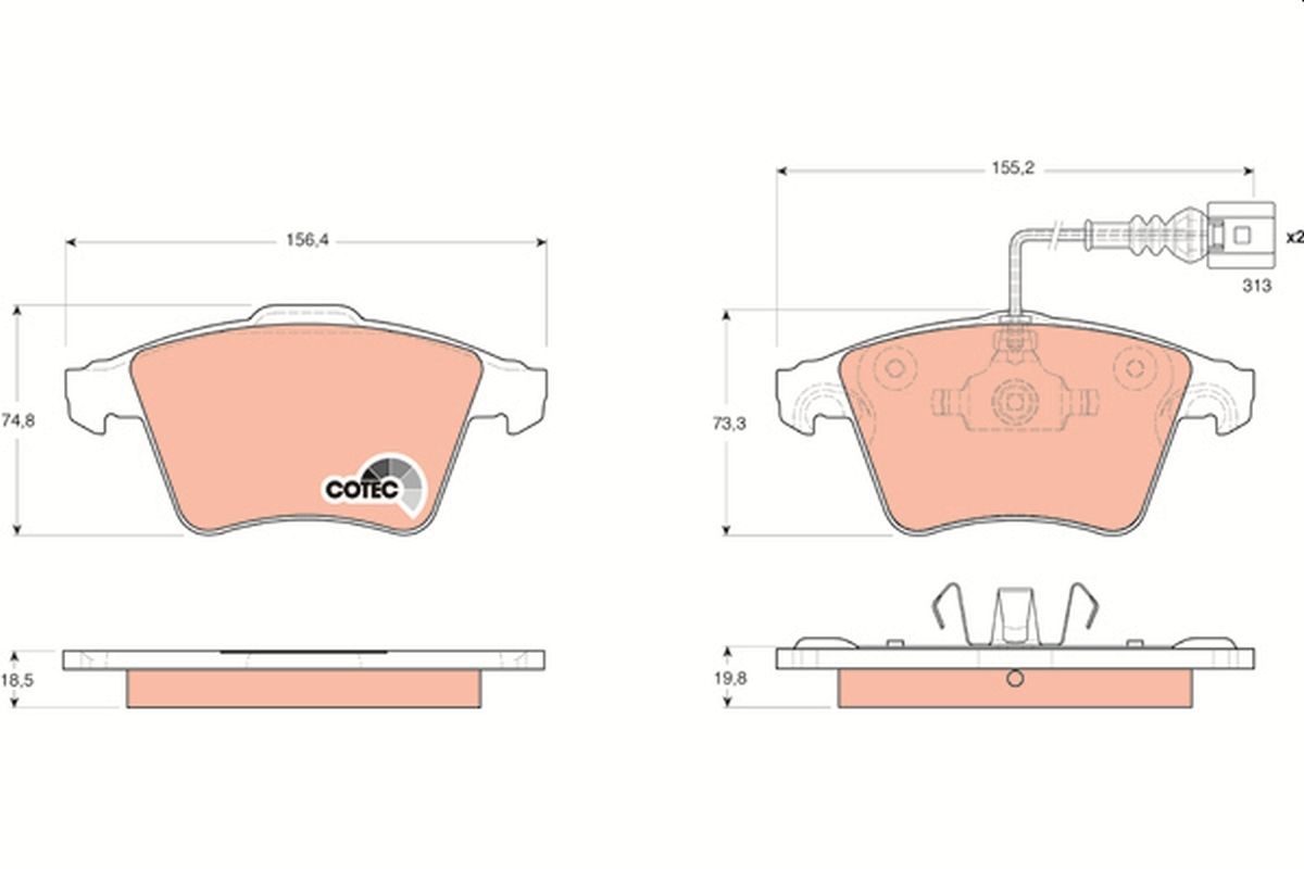 TRW GDB1651 Brake pad set, disc brake