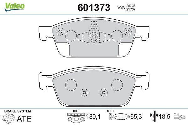VALEO 601373 Brake pad set, disc brake
