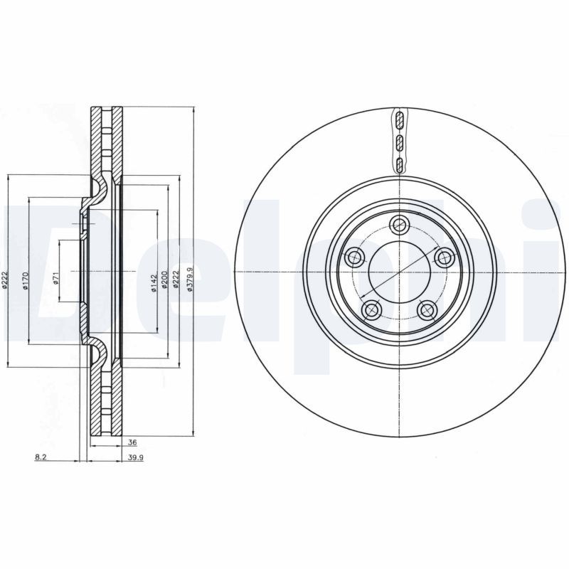 DELPHI BG9102C Brake disc