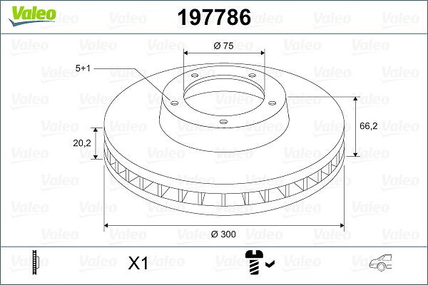 VALEO 197786 Brake disc