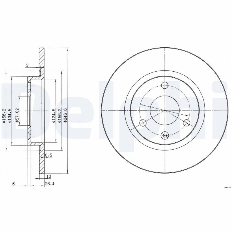 DELPHI BG2724 Brake disc