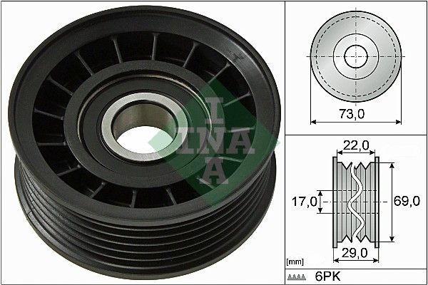 SCHAEFFLER INA 532 0649 10 Deflection/guide pulley, v-ribbed belt