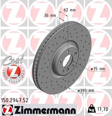 ZIMMERMANN 150.2947.52 Brake disc