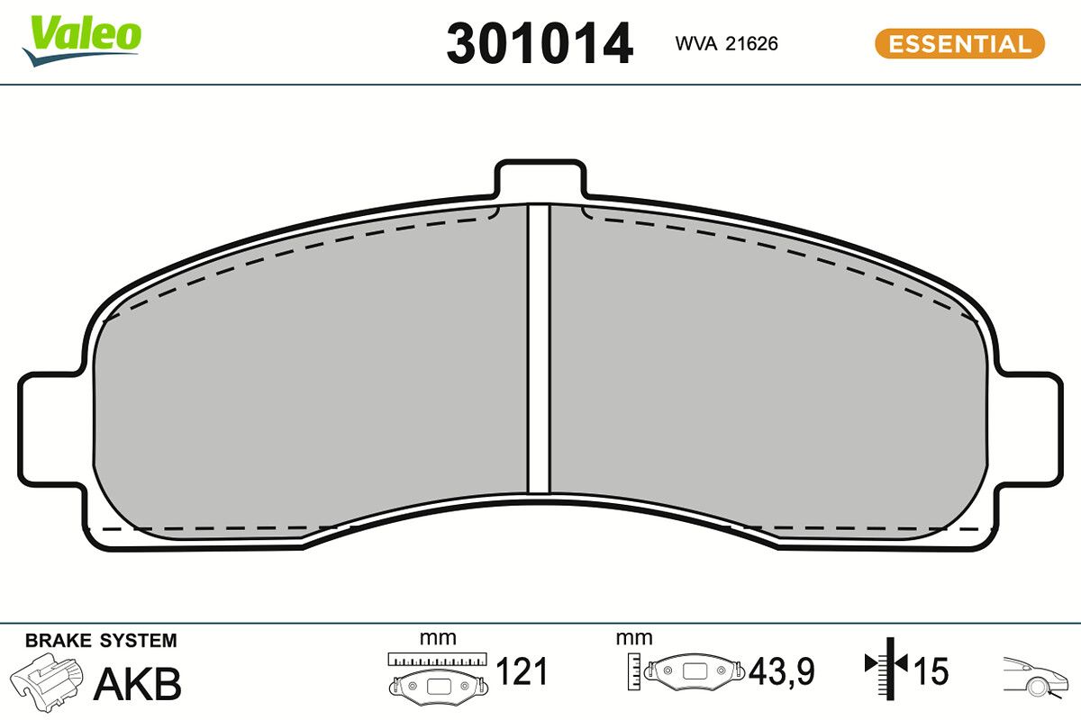 VALEO 301014 Brake pad set, disc brake
