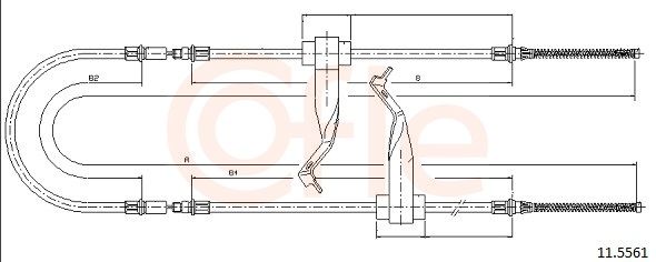 COFLE 92.11.5561 Cable pull, parking brake