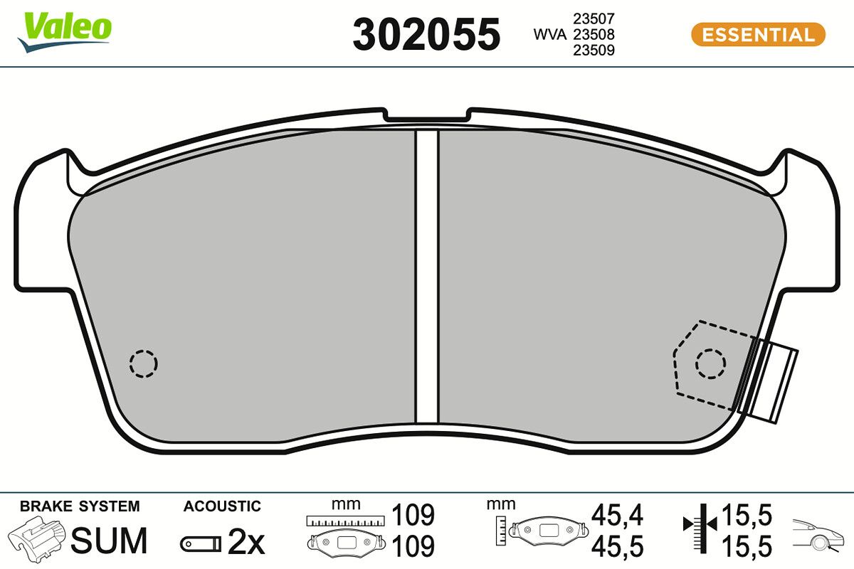 VALEO 302055 Brake pad set, disc brake