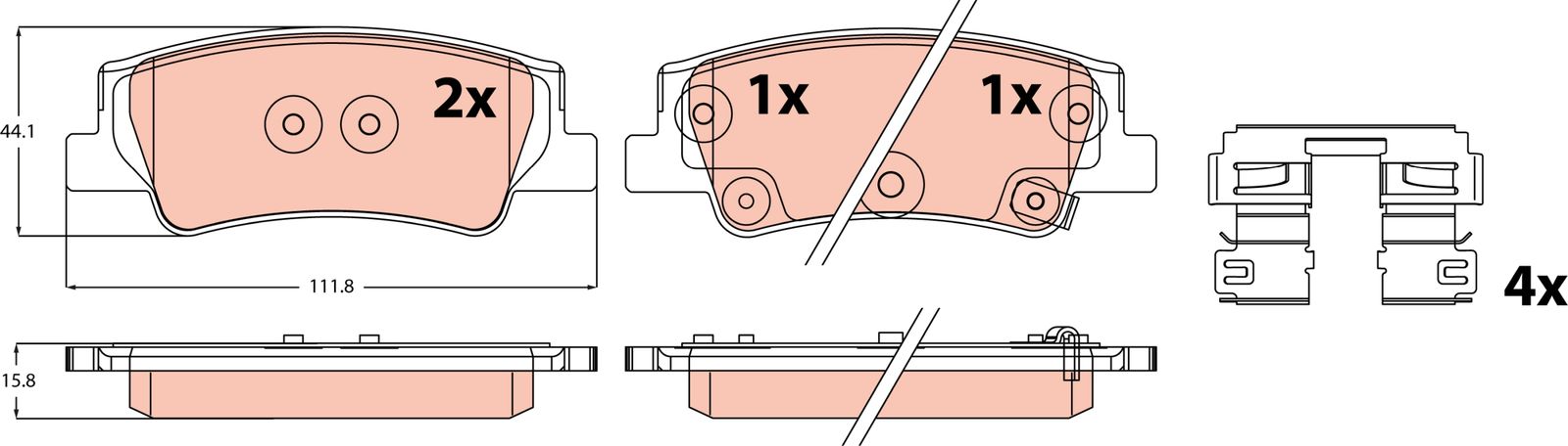TRW GDB2725 Brake pad set, disc brake